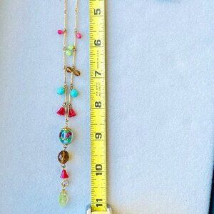 Vintage Cookie Lee hand blown glass beaded necklace